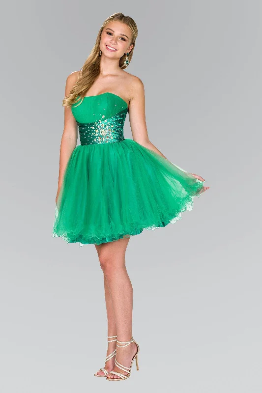 Off shoulder maternity evening dress for parties Strapless Short Tulle Prom Dress