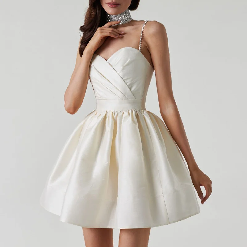 Everyday Dress with Ruched Sides for a Figure - hugging Look Elegant High Waist Short Dress Everyday Dress with Ruched Sides for a Figure - hugging Look Elegant High Waist Short Dress