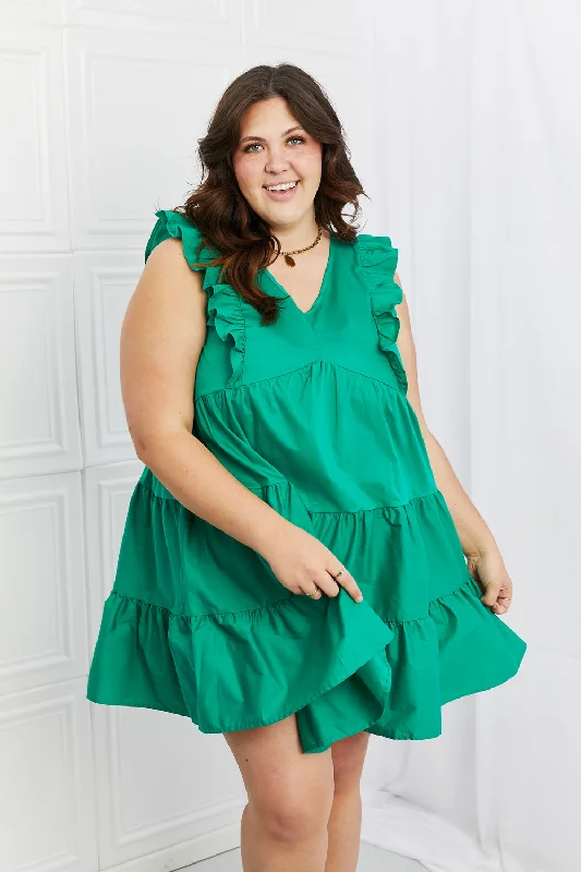 Mini dresses with puff sleeves for a vintage look Play Date Full Size Ruffle Dress