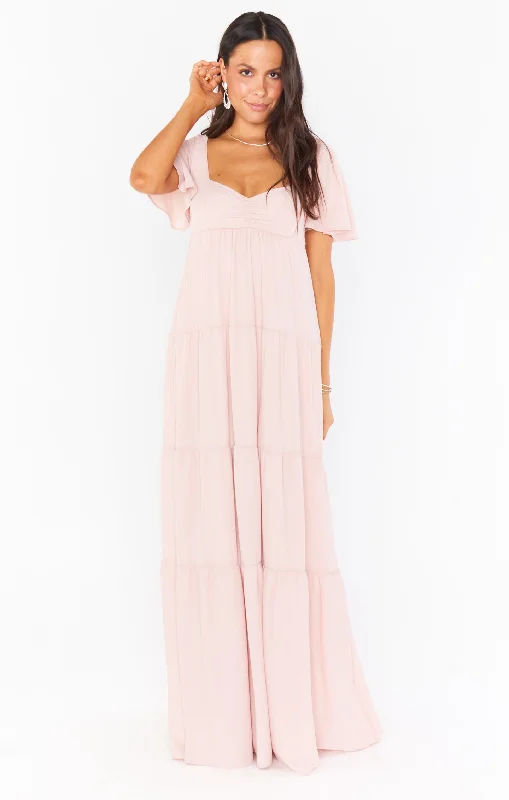 Maternity dress for a baby's first visit to the flower garden Nicole Maxi Dress ~ Dusty Blush Crisp Maternity dress for a baby's first visit to the flower garden Nicole Maxi Dress ~ Dusty Blush Crisp