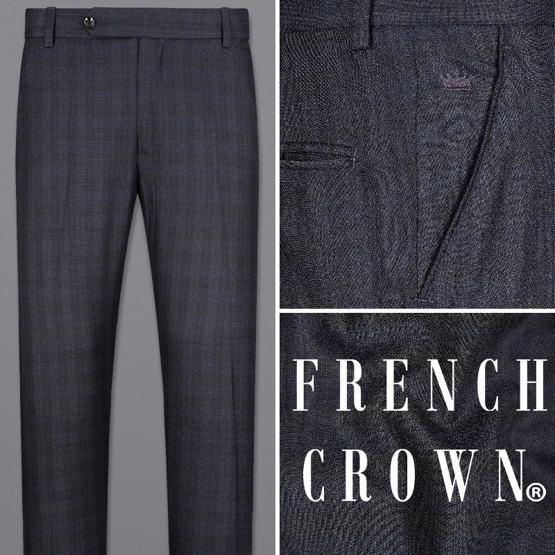 Cloud Burst Navy Blue with Iridium Gray Plaid Pant