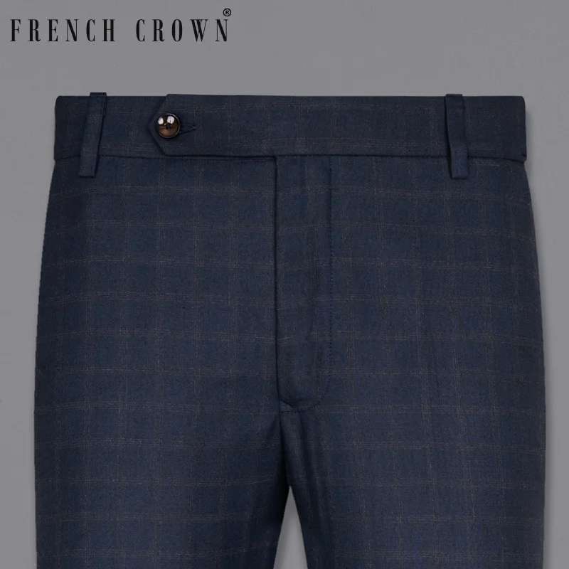 Ebony Clay Windowpane Wool Rich Pant