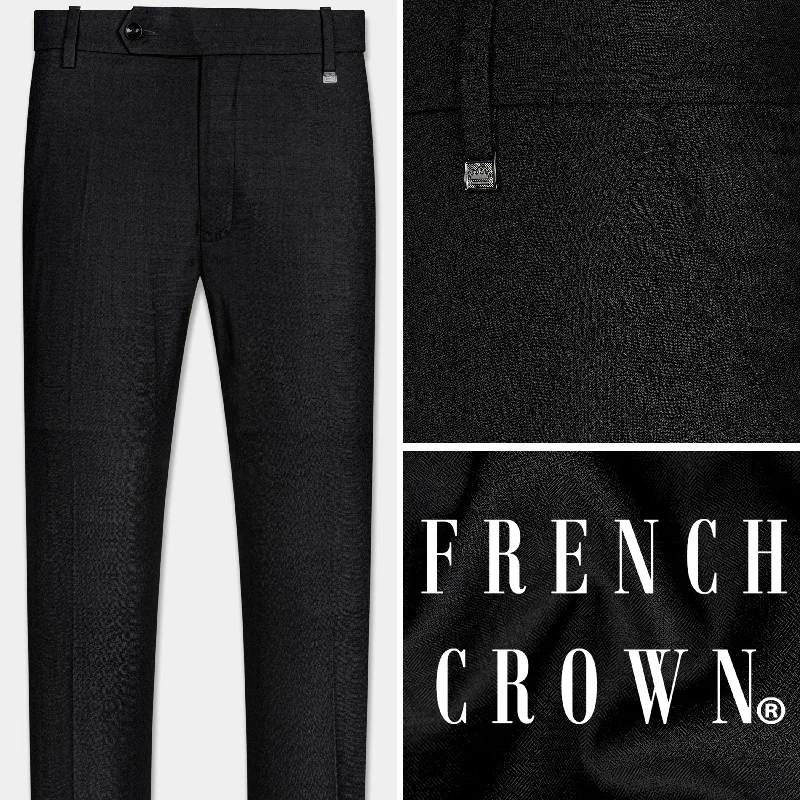 Jade Black Wool Rich Pant