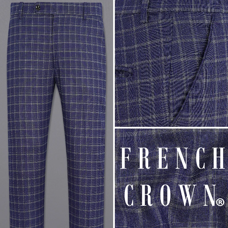 Mulled Wine Blue With Casper Gray Checkered Pant