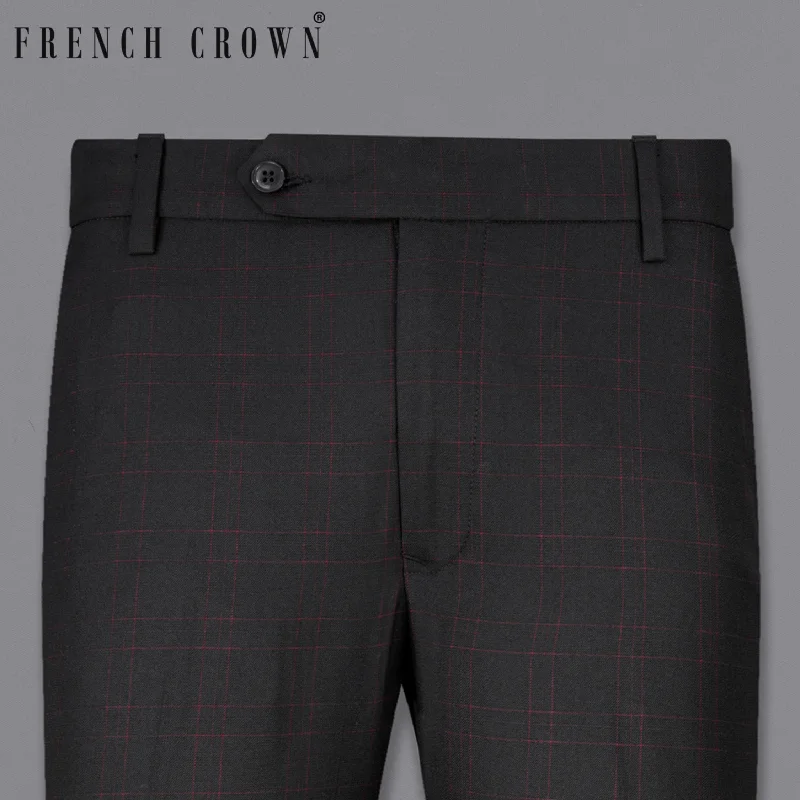 Onyx Black Plaid Pant