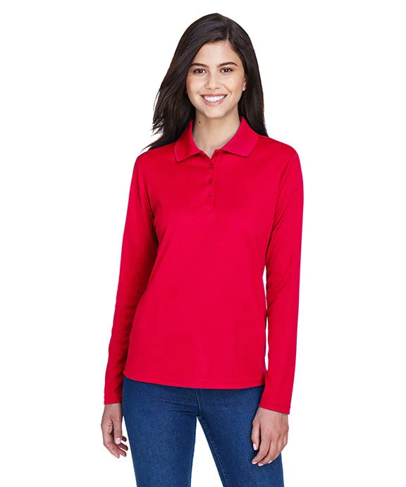 78192 - Core 365 Ladies Pinnacle Performance Long-Sleeve Piqué Polo Shirt | Classic Red