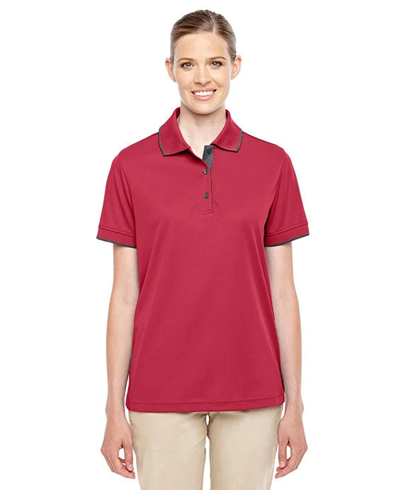 78222 - Core 365 Ladies Motive Performance Piqué Polo with Tipped Collar | Classic Red/Carbon