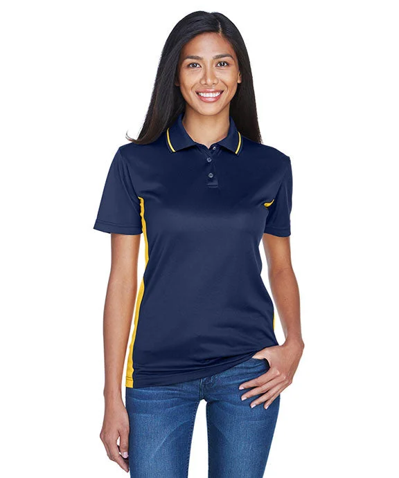 8406L - UltraClub Ladies Cool & Dry Sport Two-Tone Polo Shirt | Navy/Gold