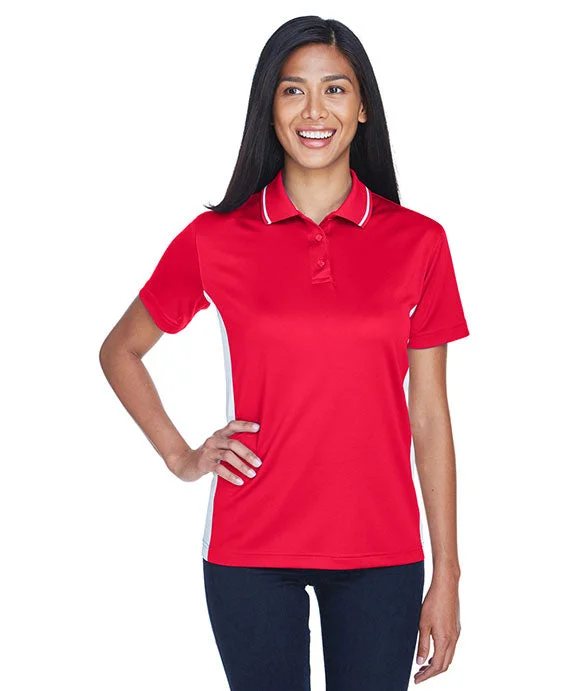 8406L - UltraClub Ladies Cool & Dry Sport Two-Tone Polo Shirt | Red/White