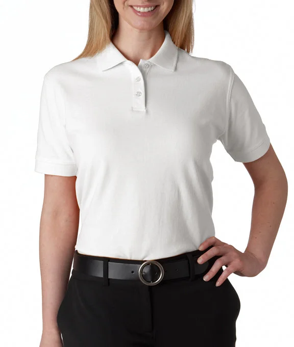 8530 - UltraClub Ladies Classic Piqué Polo Shirt | White