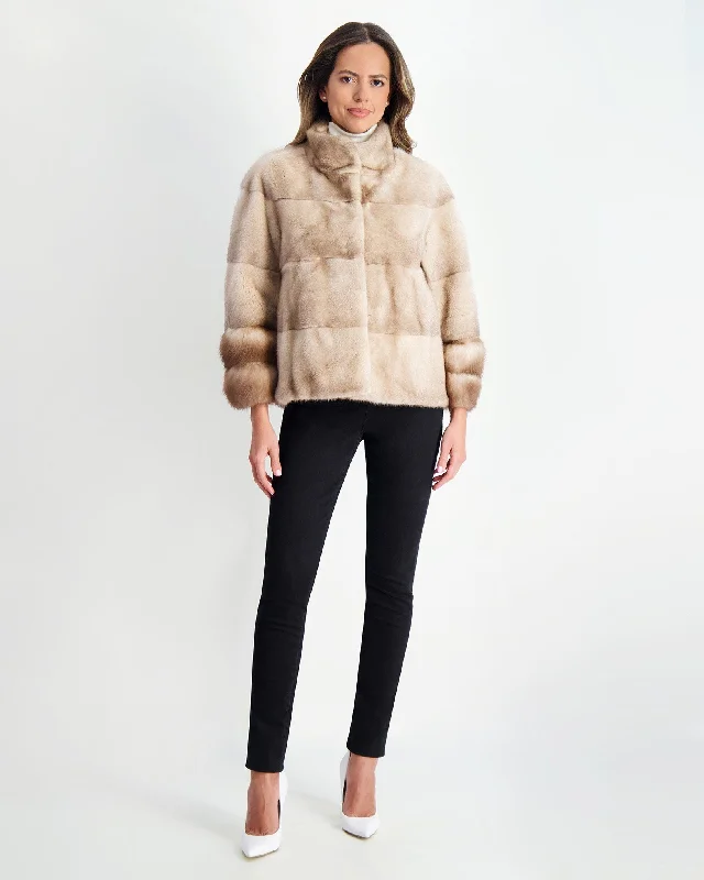 Mink Jacket with Stone Marten Trim