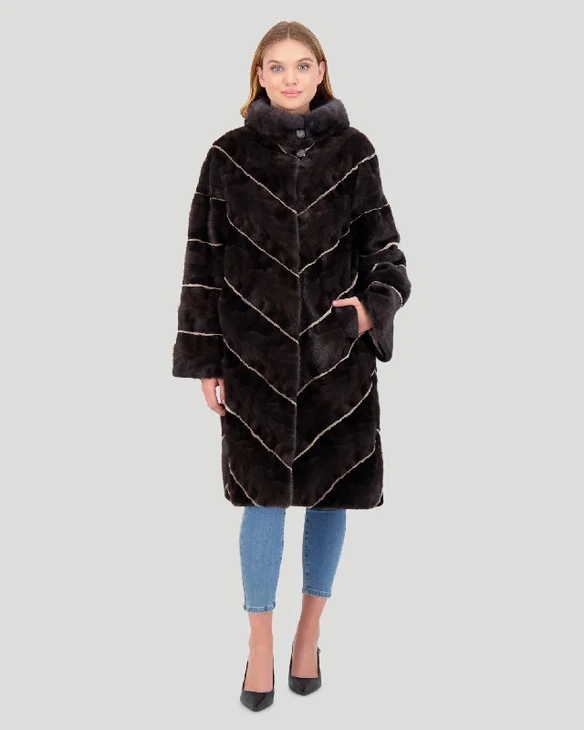 Mink Sections Short Coat