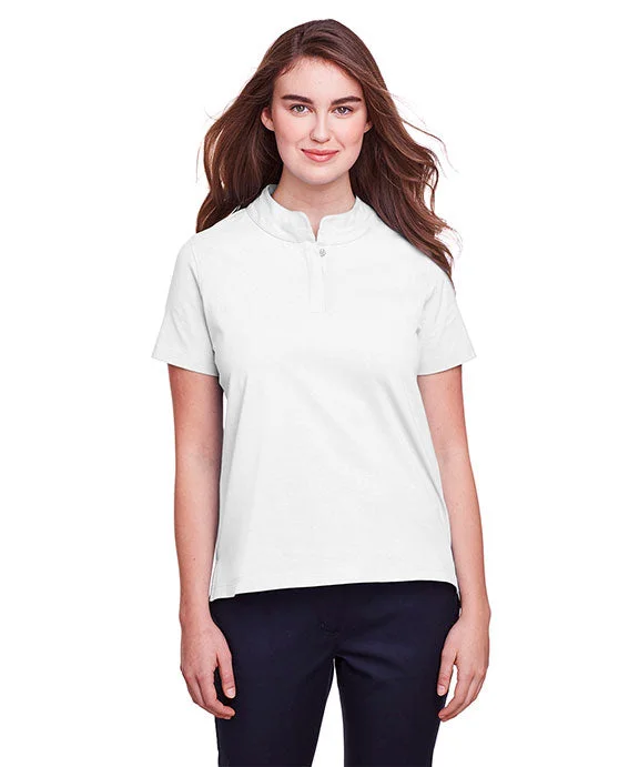 UC105W - UltraClub Ladies Lakeshore Stretch Cotton Performance Polo Shirt | White