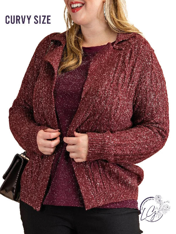 Curvy Cool Is Calling Cable Knit Cardigan