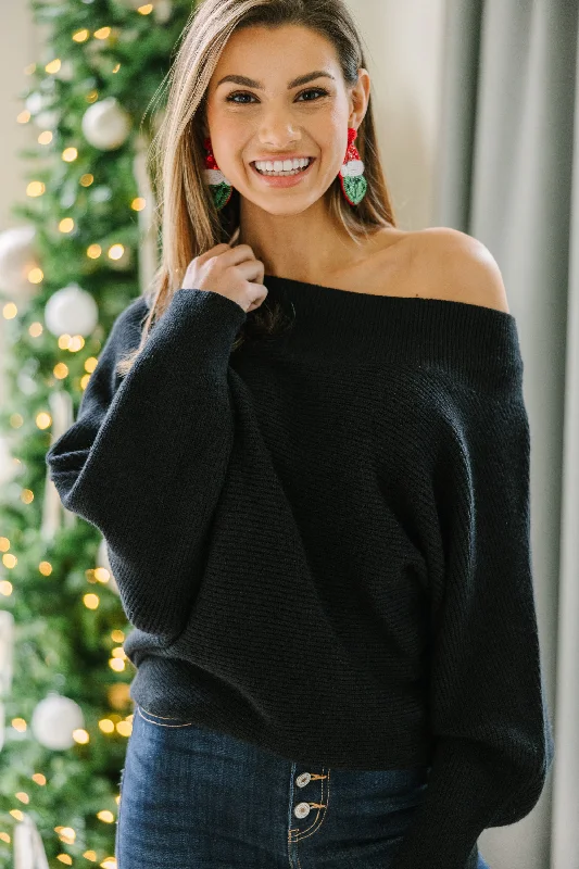 All On You Black Off Shoulder Sweater