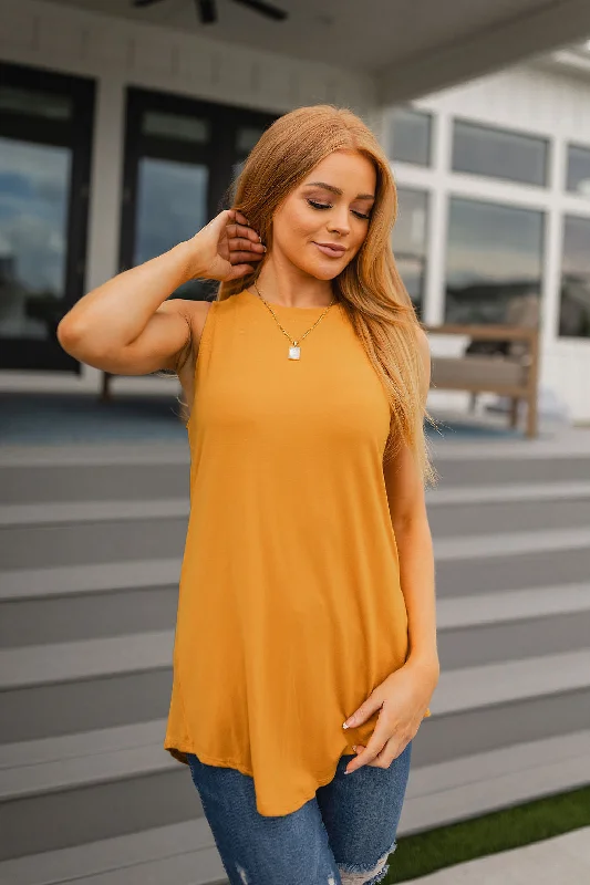 Can't Wait for Spring Hi-Low Sleeveless Top in Mustard