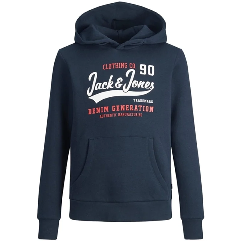 Jack & Jones Junior Navy Blazer Logo Sweat Hoodie Noos