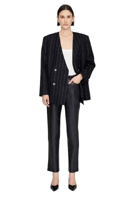 Maron Blazer - Dark Grey Pinstripe