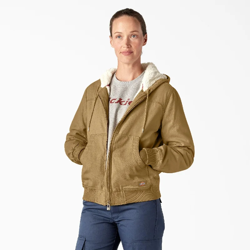 Women's Fleece Lined Duck Canvas Jacket - Rinsed Nubuck