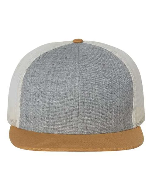 511 - Wool Blend Flat Bill Trucker Cap, Heather Grey & Birch