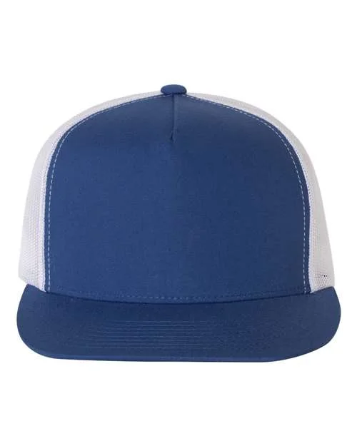 6006 - 5 Panel Trucker, Royal & White