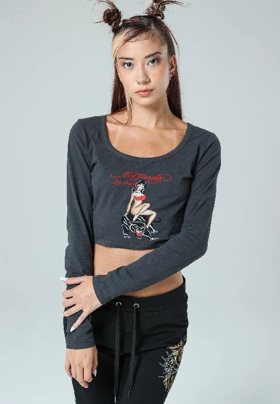 Panther Siren Long Sleeve T-Shirt - Black